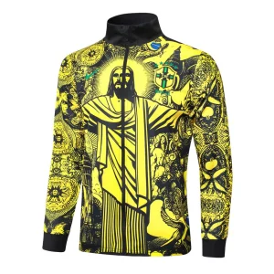 Brasilien Trainingsanzugjacke 2024 2025 Gelbes Muster