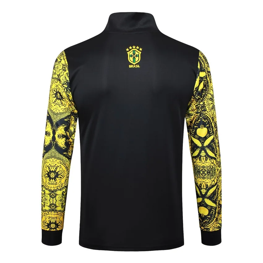 Survetement Bresil Veste 2024 2025 Jaune Motif