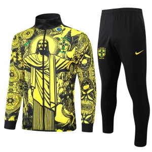 Brasilien Trainingsanzugjacke 2024 2025 Gelbes Muster