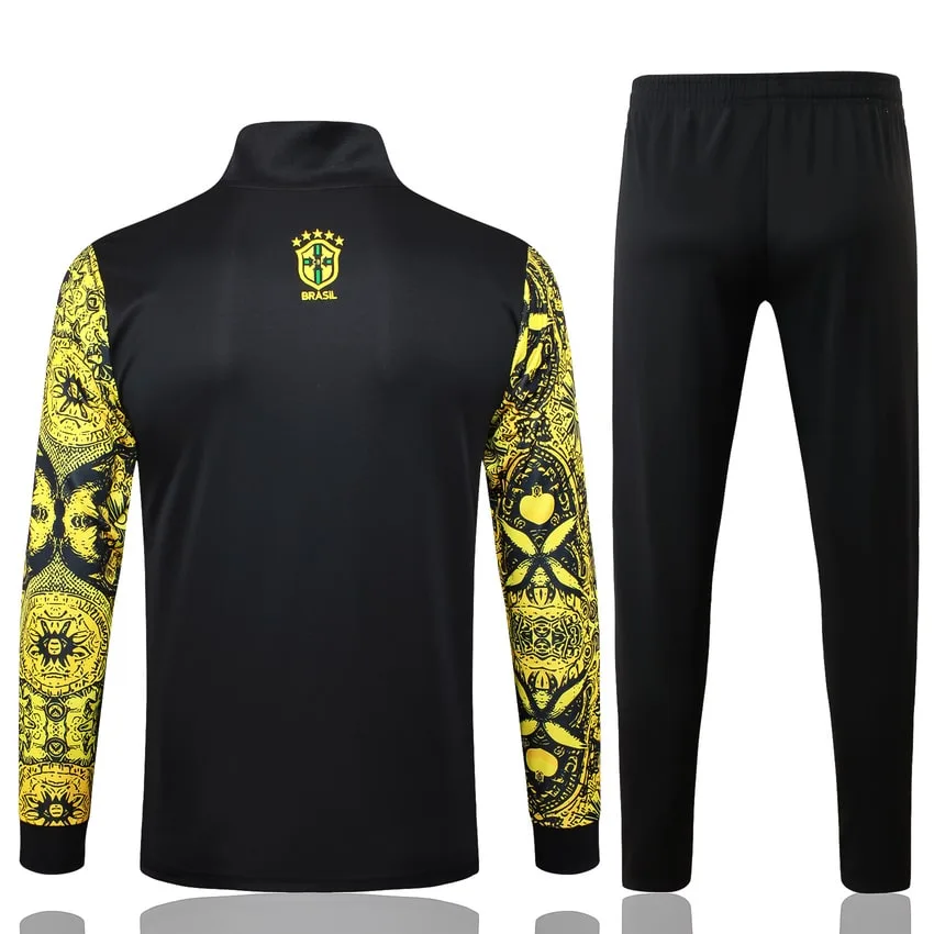 Survetement Bresil Veste 2024 2025 Jaune Motif