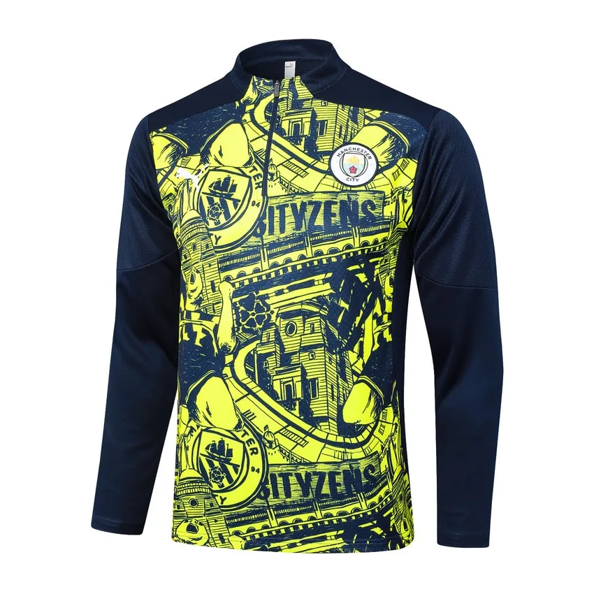 Survetement Manchester City Training 2024 2025 Jaune Noir