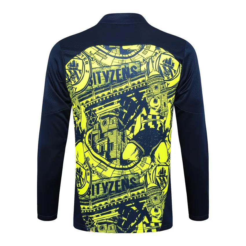 Survetement Manchester City Training 2024 2025 Jaune Noir