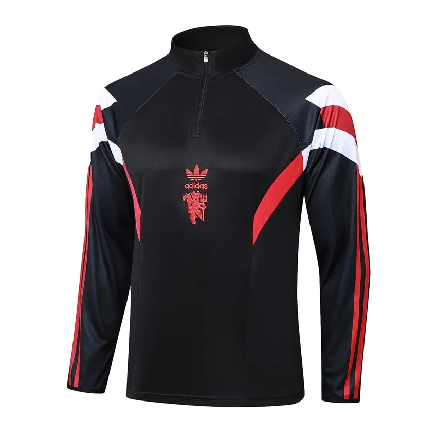 Survetement Manchester United Training 2024 2025 Noir Rouge