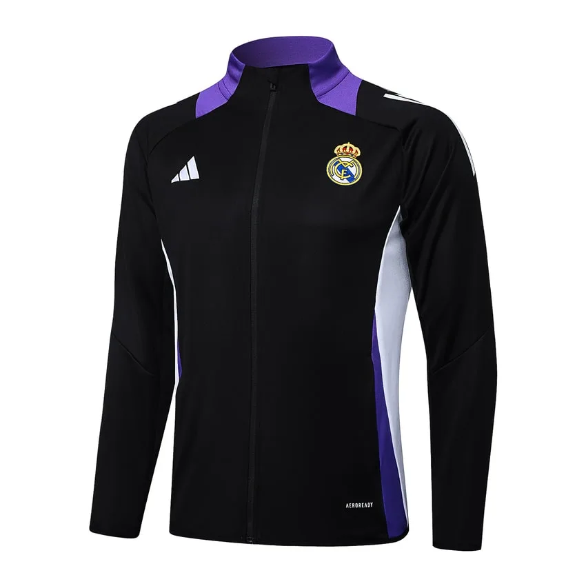 Real Madrid Tracksuit Jacket 2024 2025 Black Purple