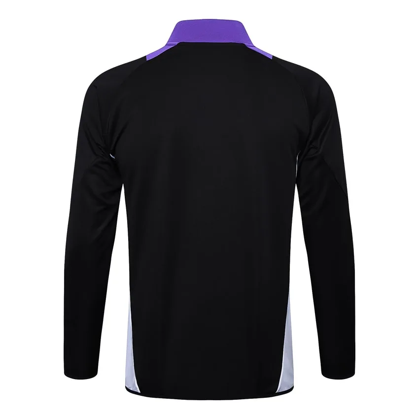 Real Madrid Tracksuit Jacket 2024 2025 Black Purple