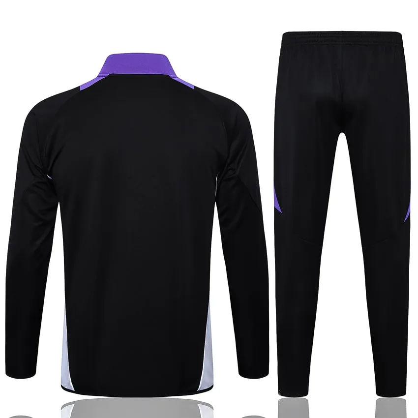 Real Madrid Tracksuit Jacket 2024 2025 Black Purple