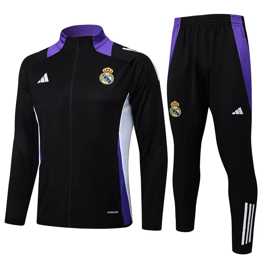Real Madrid Tracksuit Jacket 2024 2025 Black Purple