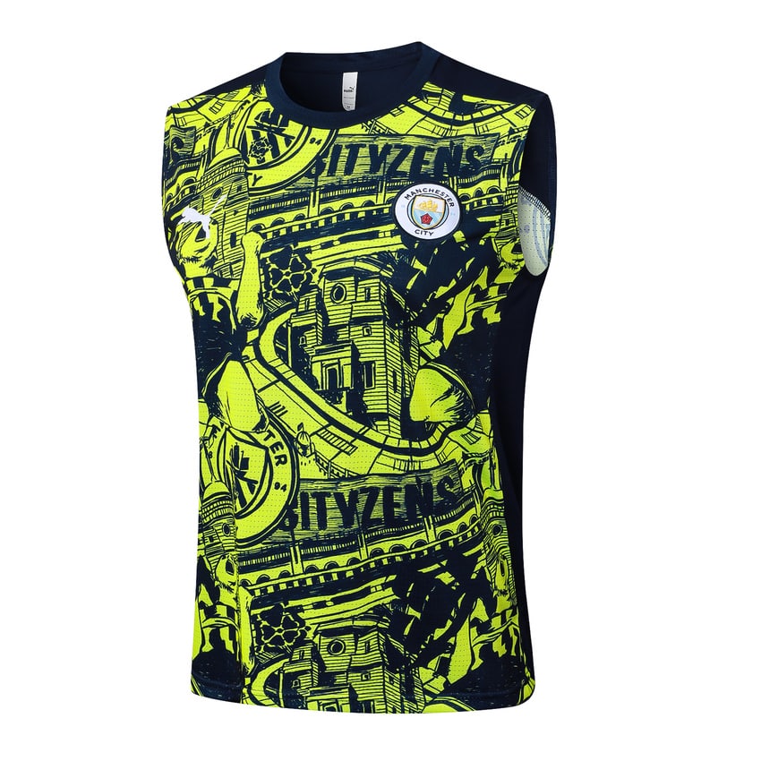 Debardeur Short Manchester City 2024 2025 Jaune Noir