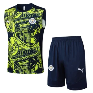 Manchester City 2024 2025 Yellow Black Short Tank Top