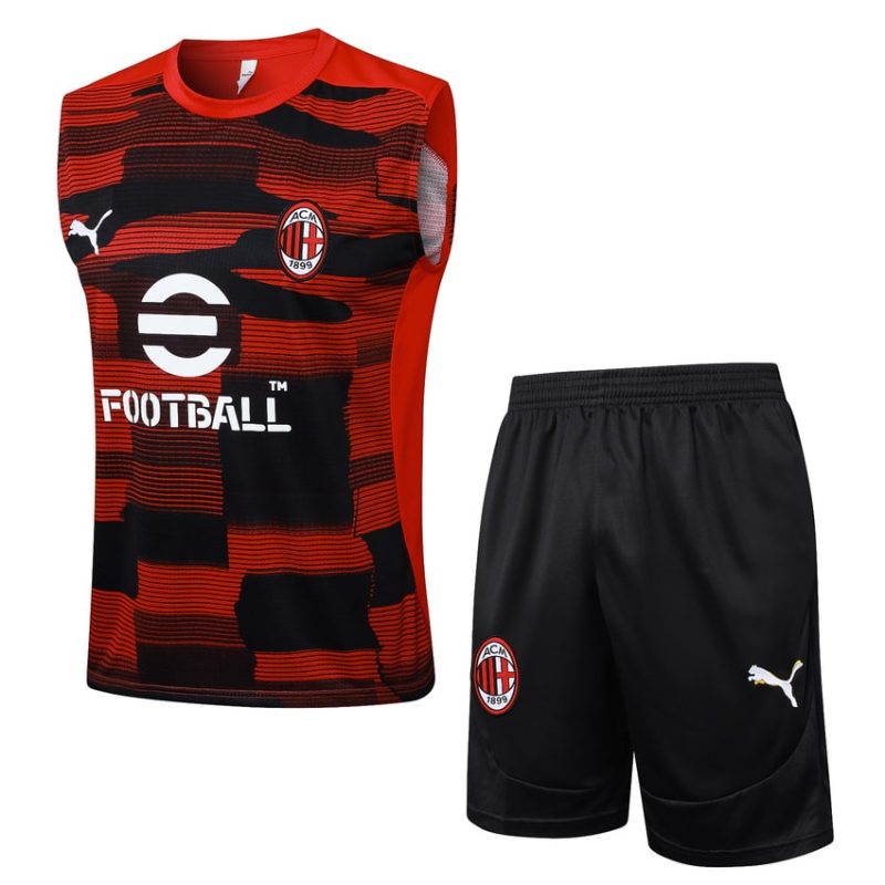Debardeur Short Milan AC 2024 2025 Rouge Noir