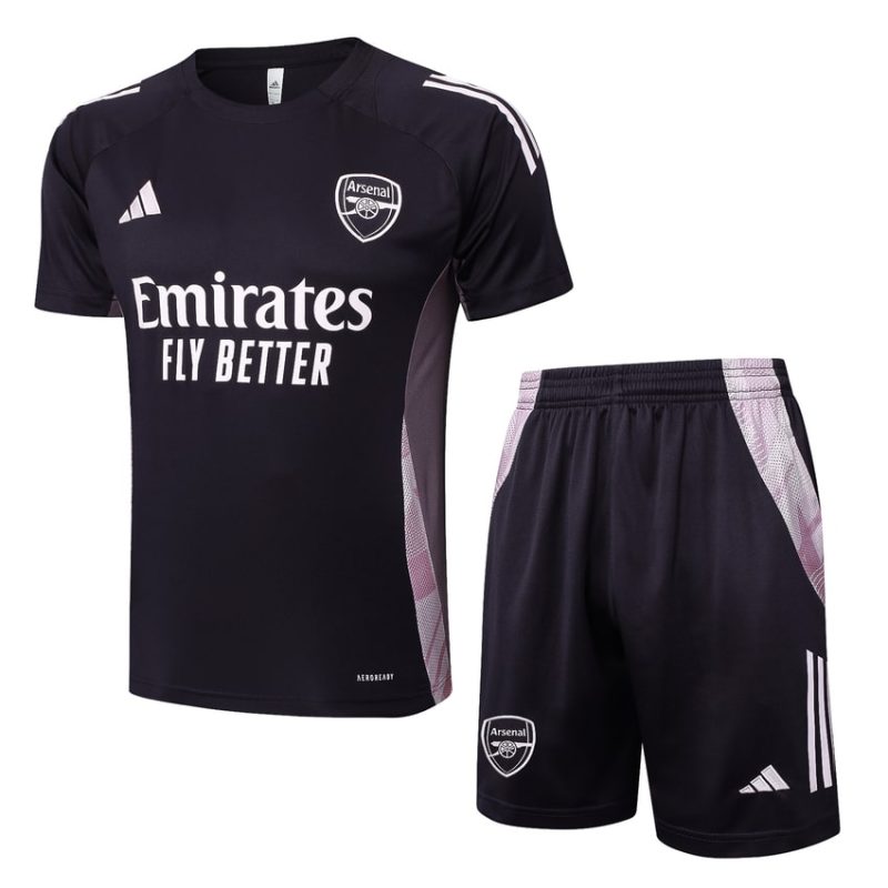 Ensemble Maillot Short Arsenal 2024 2025 Noir Beige