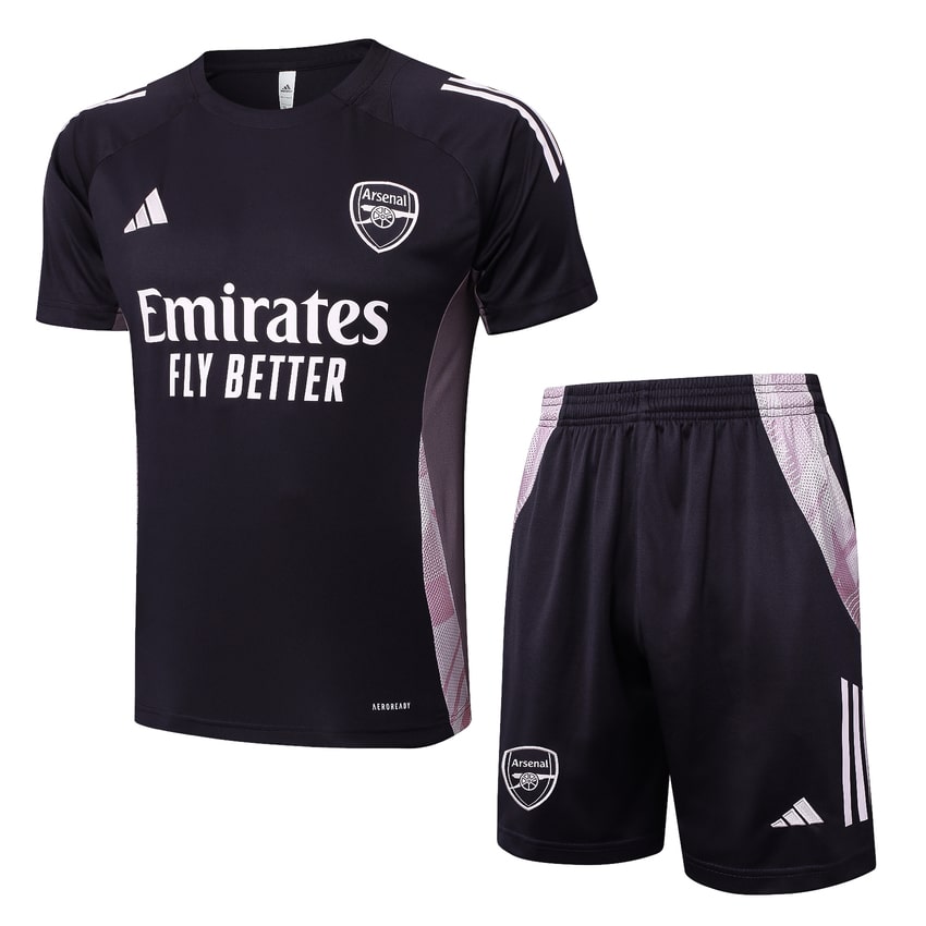 Ensemble Maillot Short Arsenal 2024 2025 Noir Beige
