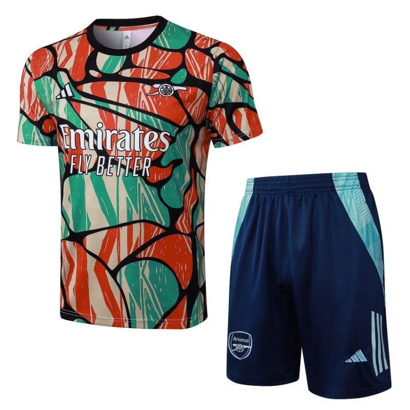Ensemble Maillot Short Arsenal 2024 2025 Rouge Vert