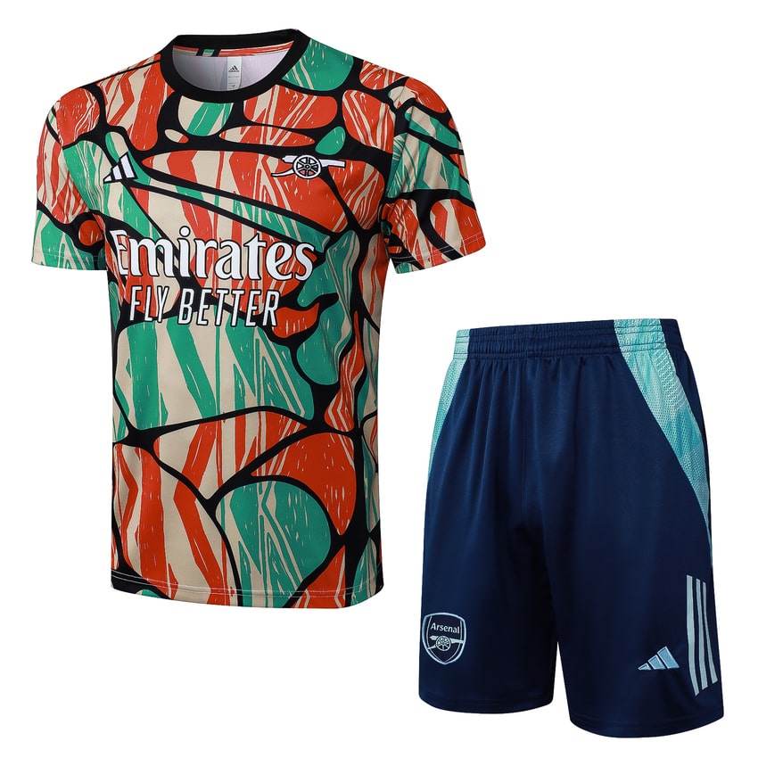 Ensemble Maillot Short Arsenal 2024 2025 Rouge Vert