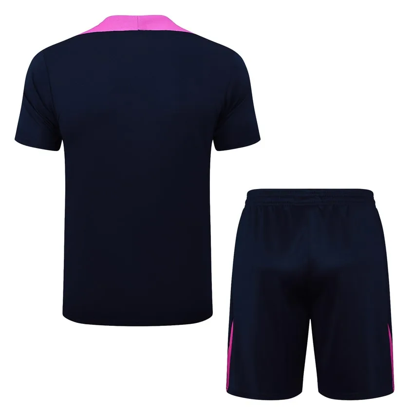 Ensemble Maillot Short Barca 2024 2025 Bleu Rose