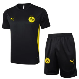 Conjunto de camiseta y pantalones cortos negros del Dortmund 2024-2025