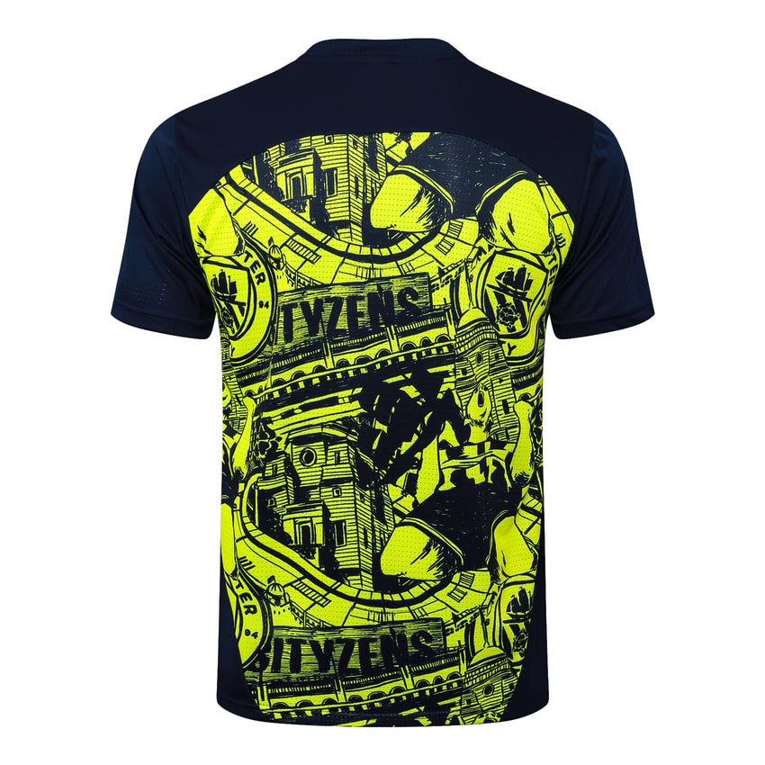 Ensemble Maillot Short Manchester City 2024 2025 Jaune Noir