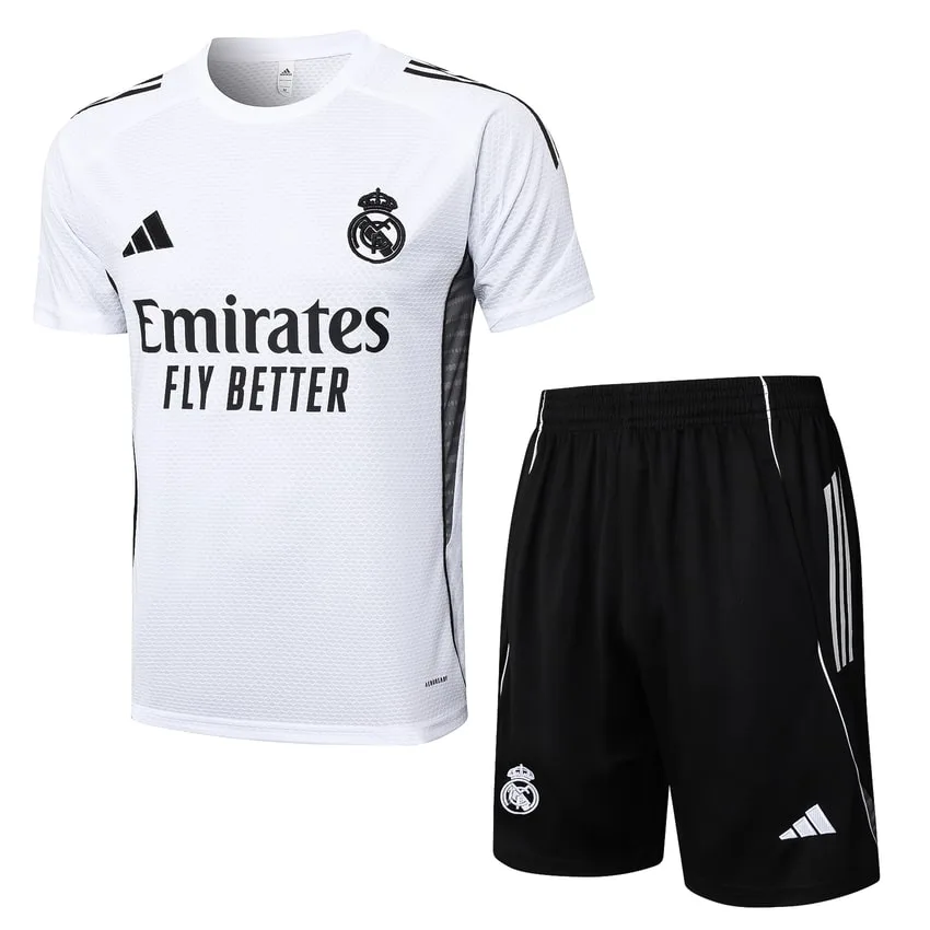 Ensemble Maillot Short Real Madrid 2024 2025 Blanc Noir