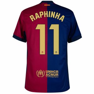 Maillot Enfant Barca Domicile 2024 2025 Raphinha New Sponsor