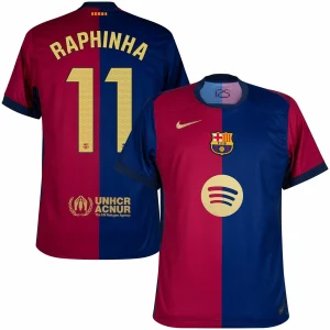 เสื้อเด็กทีมบาร์ซ่าเหย้า 2024 2025 Raphinha สปอนเซอร์ใหม่