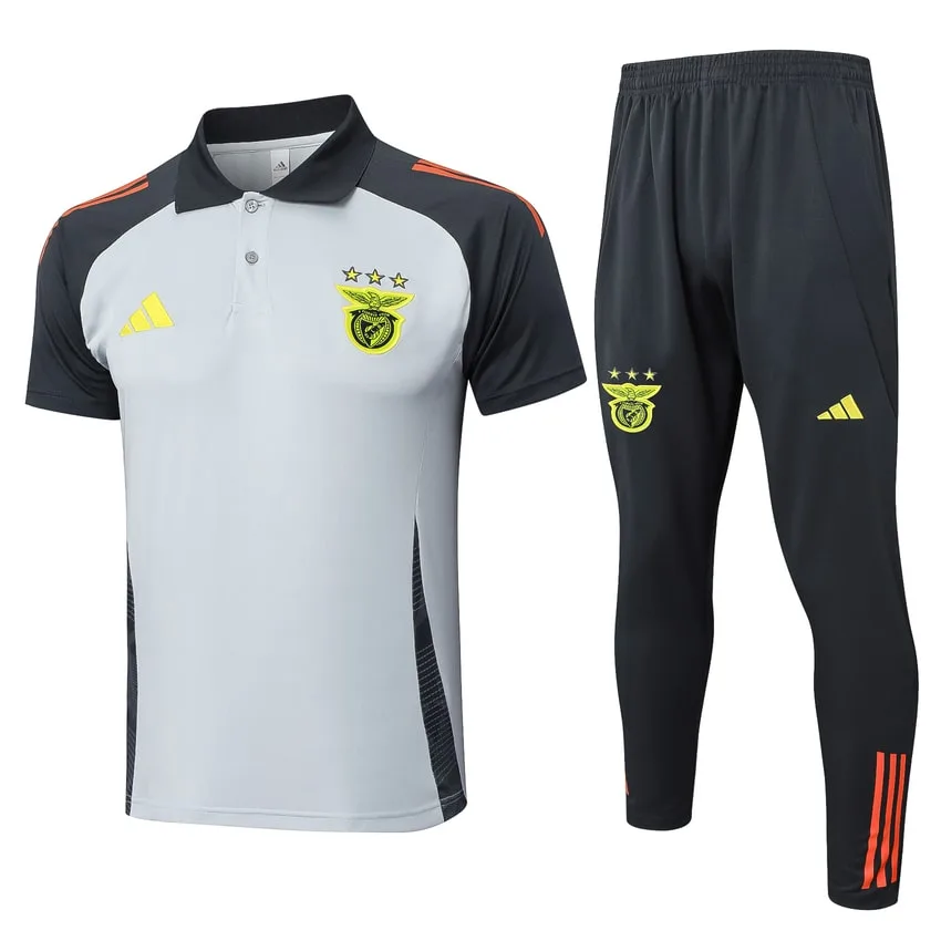 Survetement Benfica Polo 2024 2025 Blanc Noir Survetement Benfica Polo 2024 2025 Blanc Noir