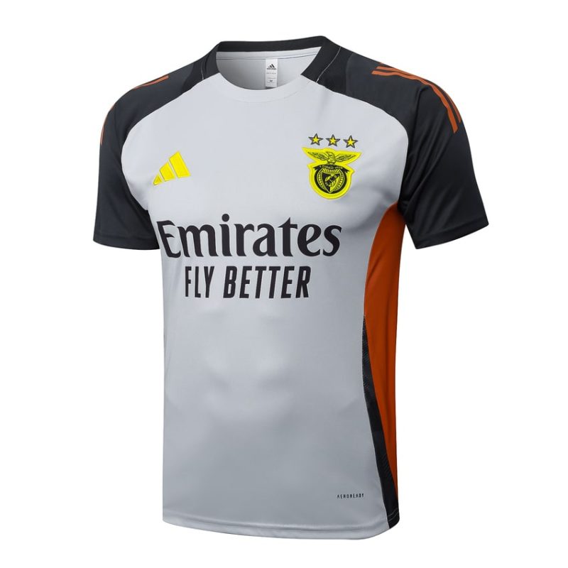 Survetement Benfica Polo 2024 2025 Blanc Orange 2 Ensemble Maillot Short Benfica 2024 2025 Blanc Orange