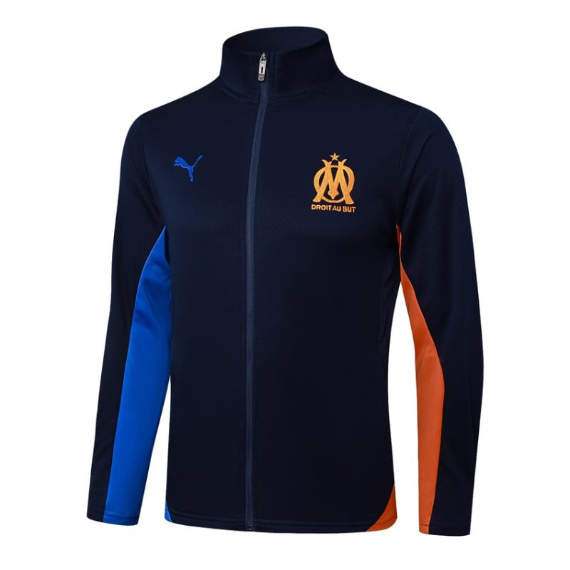 Survetement OM Veste 2024 2025 Bleu Sombre 2 Survetement OM Veste 2024 2025 Bleu Sombre