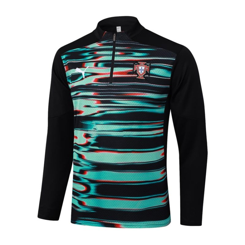Survetement Portugal Training 2024 2025 Vert Noir 2 Survetement Portugal Training 2024 2025 Vert Noir