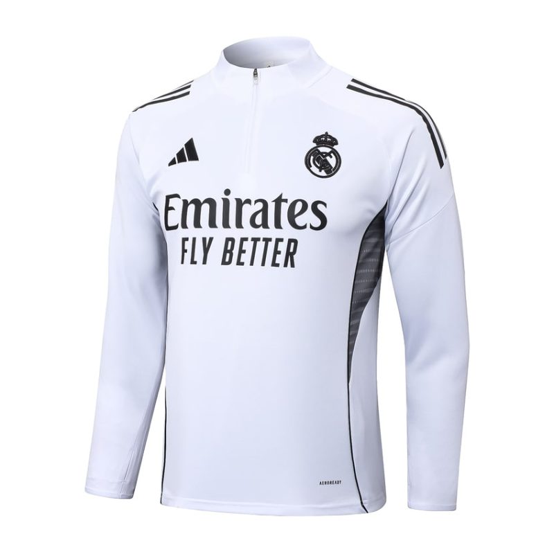 Survetement Real Madrid Training 2024 2025 Blanc Noir 2 Survetement Real Madrid Training 2024 2025 Blanc Noir