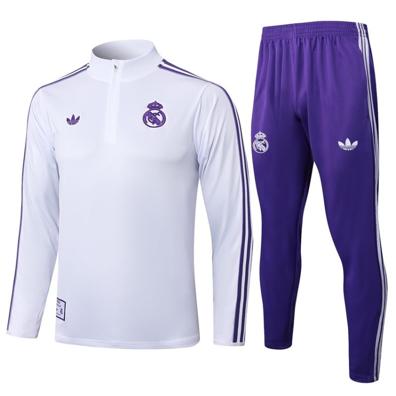 Survetement Real Madrid Training 2024 2025 Blanc Violet