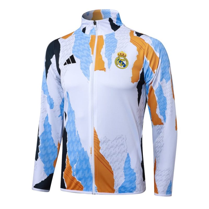 Survetement Real Madrid Veste 2024 2025 Blanc Tache 2 Survetement Real Madrid Veste 2024 2025 Blanc Tache