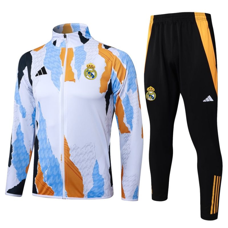 Survetement Real Madrid Veste 2024 2025 Blanc Tache