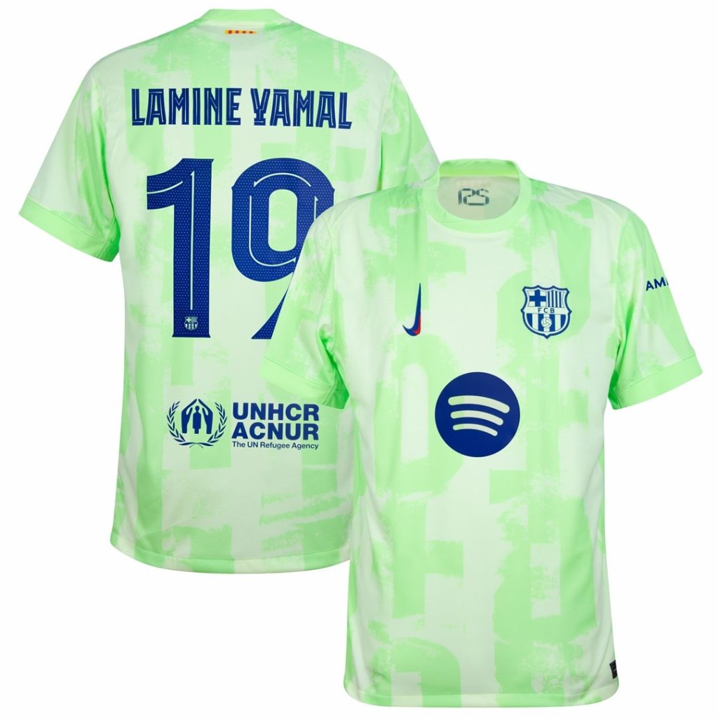 Maillot De Football Enfant Barca Domicile 2024/25 - Lamine Yamal #19, 100% Polyester, Taille Jeune
