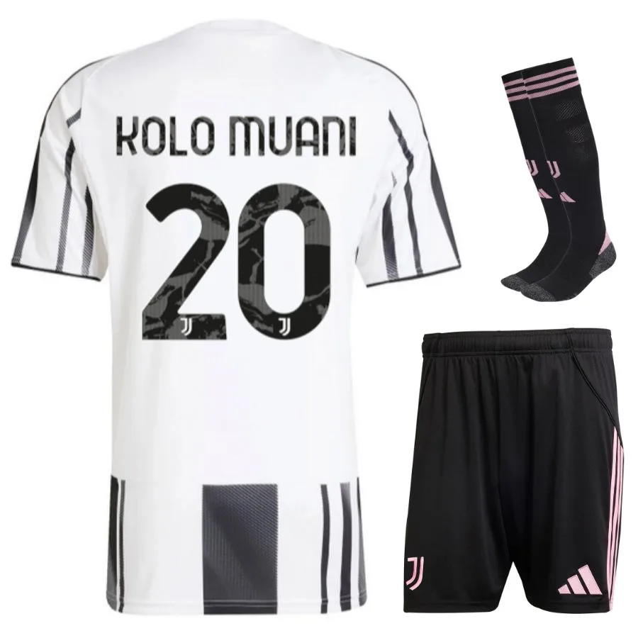Juventus Home Kit Kids Jersey 2025 2026 Kolo Muani
