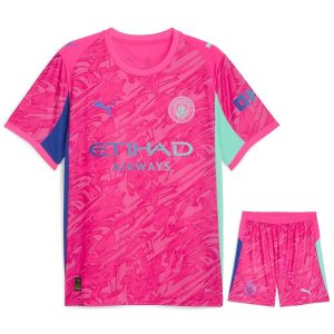 Maillot Kit Enfant Manchester City Domicile 2025 2026 Gardien Rose (1)