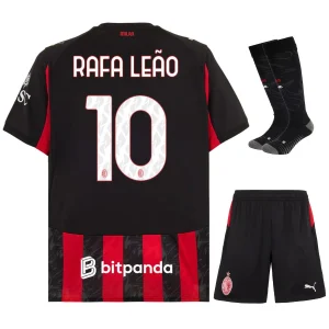 Maglia Home Kit Bambino AC Milan 2025 2026 Rafael Leao