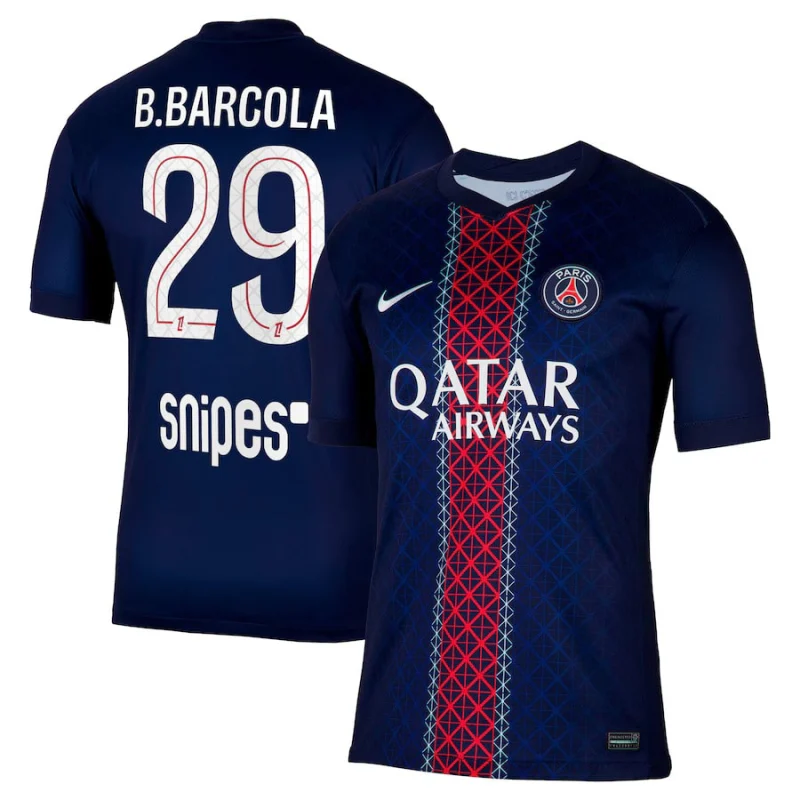 Maillot PSG Domicile 2025 2026 Barcola (1) Maillot PSG Domicile 2025 2026 Barcola