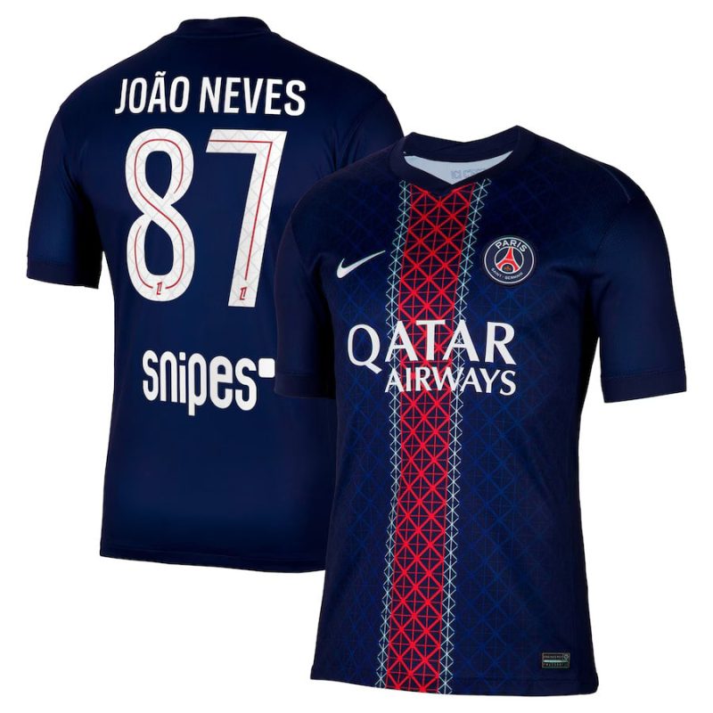 Maillot PSG Domicile 2025 2026 Joao Neves