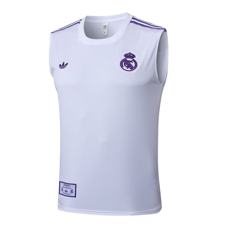 Debardeur Short Real Madrid 2025 2026 Blanc Violet (3) Debardeur Short Real Madrid 2025 2026 Blanc Violet