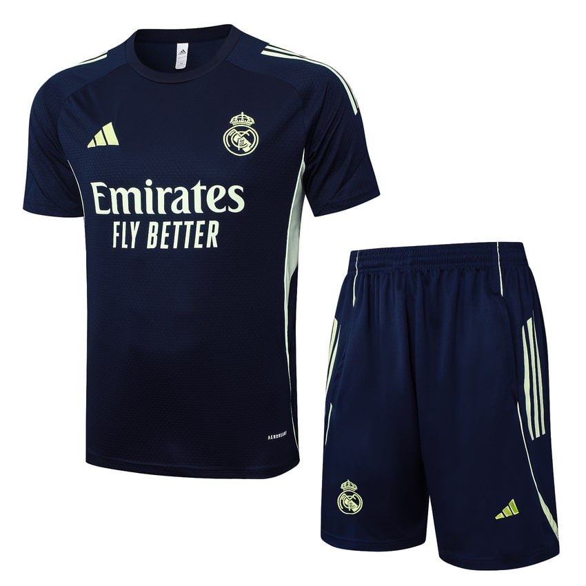 Ensemble Maillot Short Real Madrid 2025 2026 Bleu Sombre