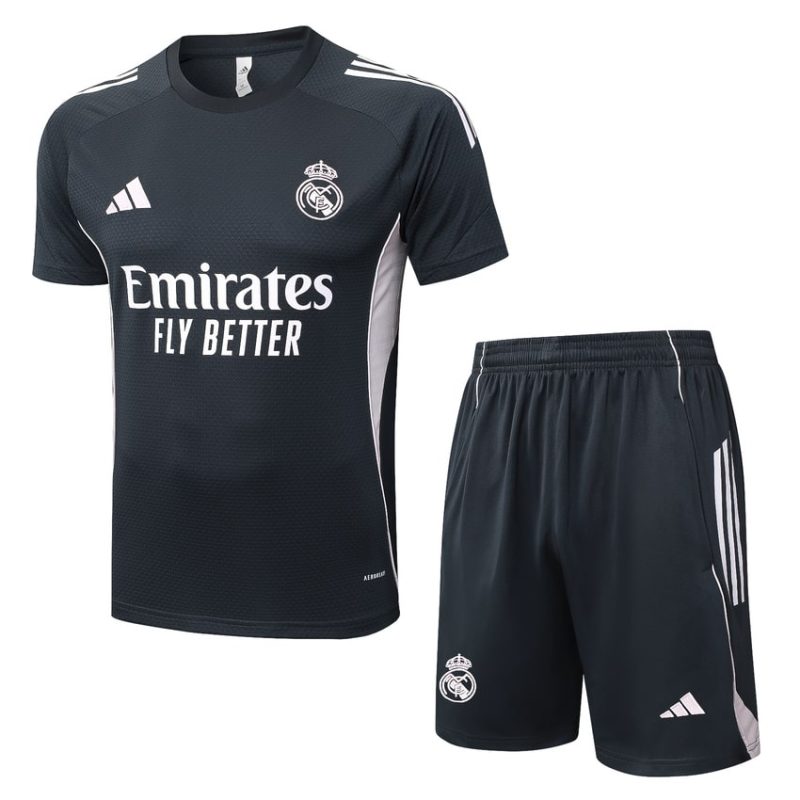 Ensemble Maillot Short Real Madrid 2025 2026 Noir Clair