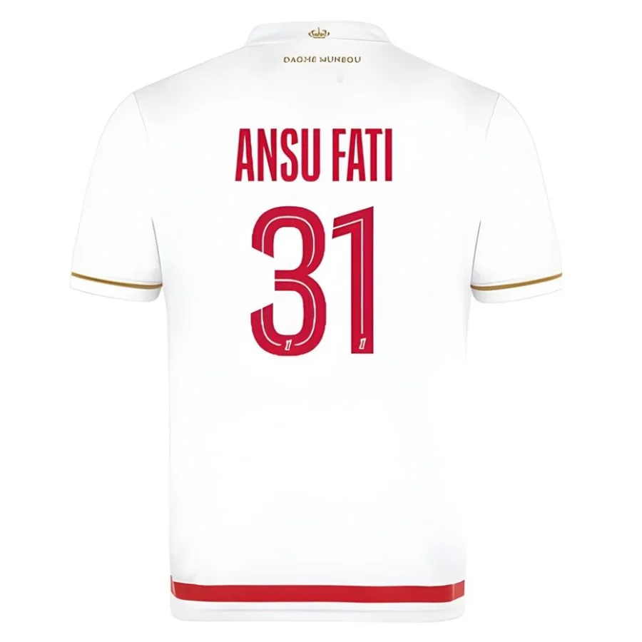 Maillot AS Monaco Domicile 2025 2026 Ansu Fati (2) Maillot AS Monaco Domicile 2025 2026 Ansu Fati
