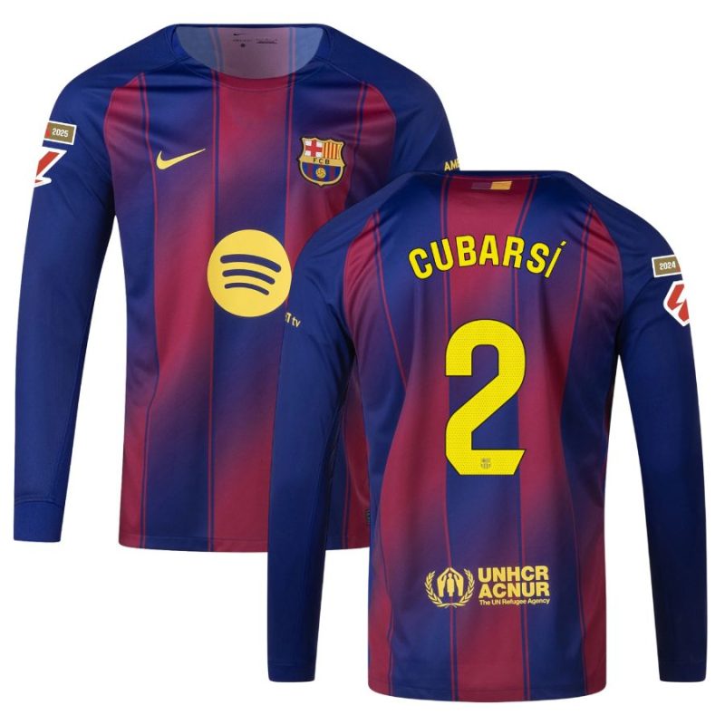 Maillot Barca Domicile 2025 2026 Cubarsi Manches Longues La Liga