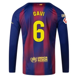 Maillot Barca Domicile 2025 2026 Gavi Manches Longues La Liga