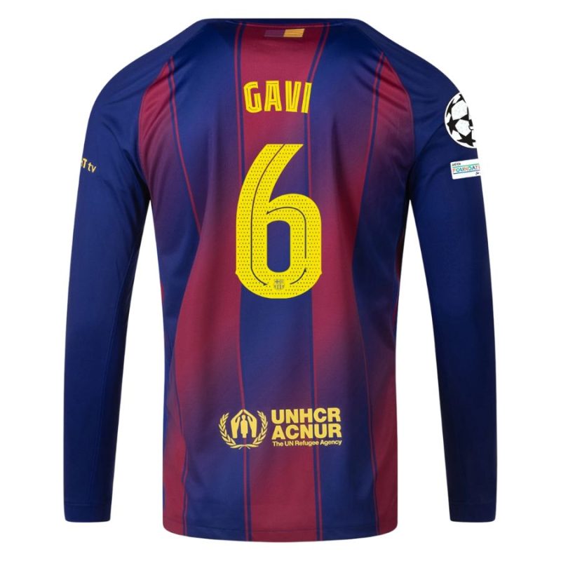 Maillot Barca Domicile 2025 2026 Gavi Manches Longues UCL (2) Maillot Barca Domicile 2025 2026 Gavi Manches Longues UCL