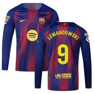 Camiseta Barça Local 2025 2026 Lewandowski Manga Larga La Liga