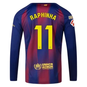 Maglia da casa del Barcellona 2025-2026 Raphinha a maniche lunghe, Liga