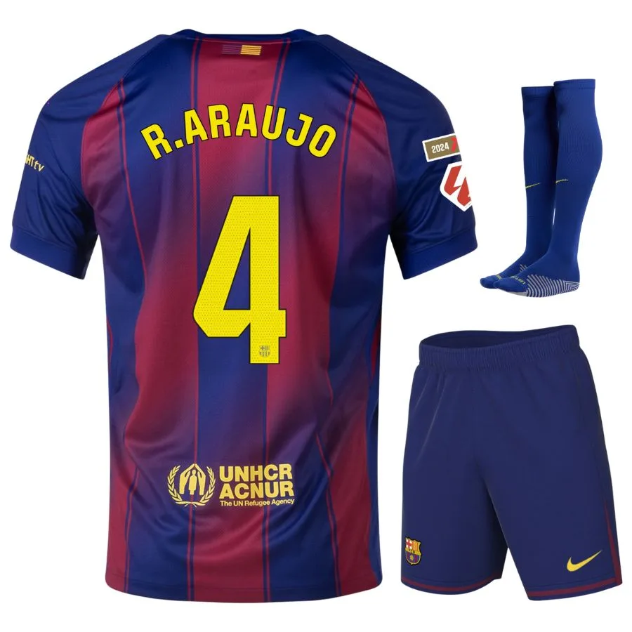 Maillot Kit Enfant Barca Domicile 2025 2026 Araujo La Liga