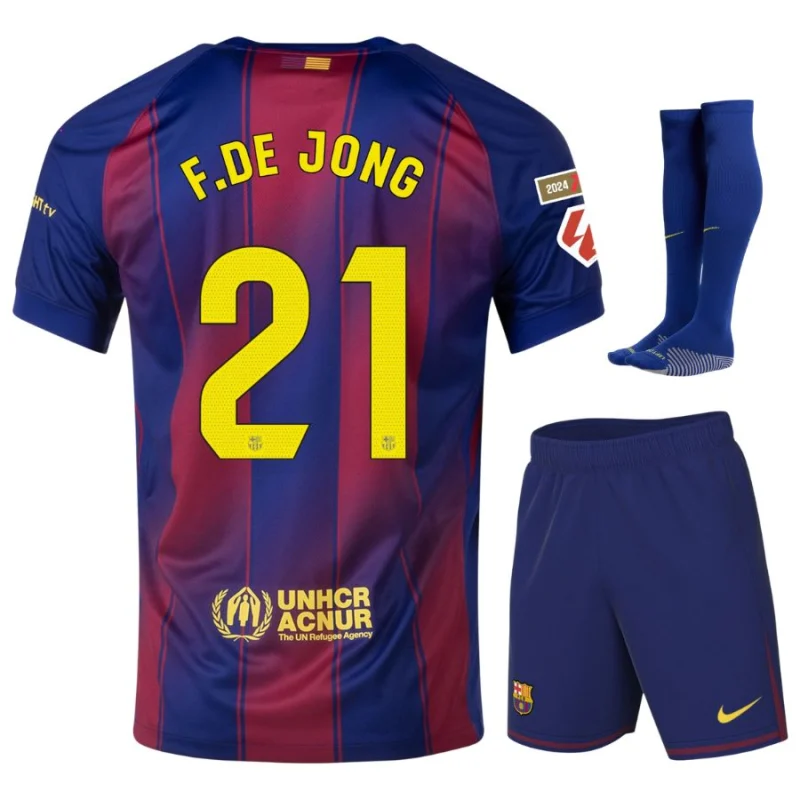 Camiseta Barça Primera Equipación Infantil 2025 2026 De Jong La Liga