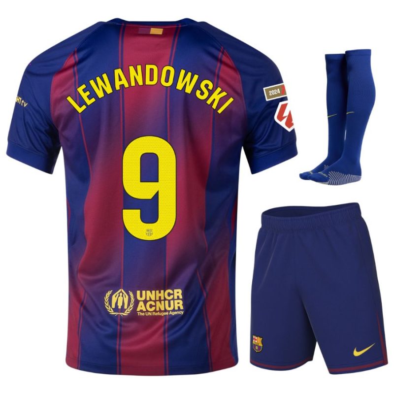 Maillot Kit Enfant Barca Domicile 2025 2026 Lewandowski La Liga